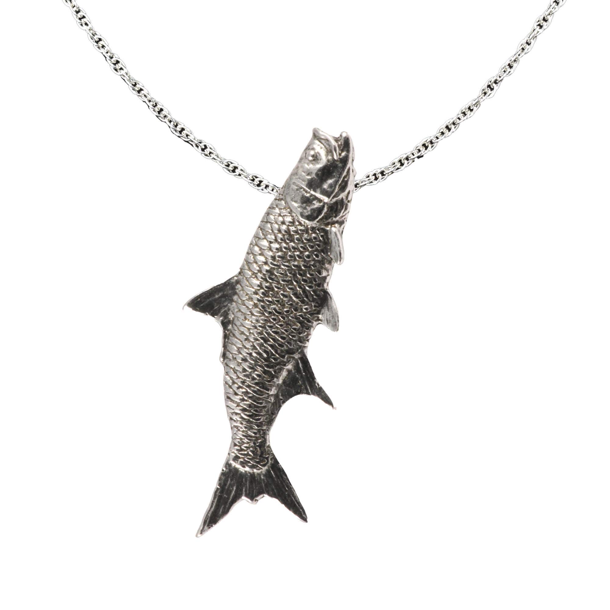 Antique Pewter Atlantic Tarpon Pendant S041PEN