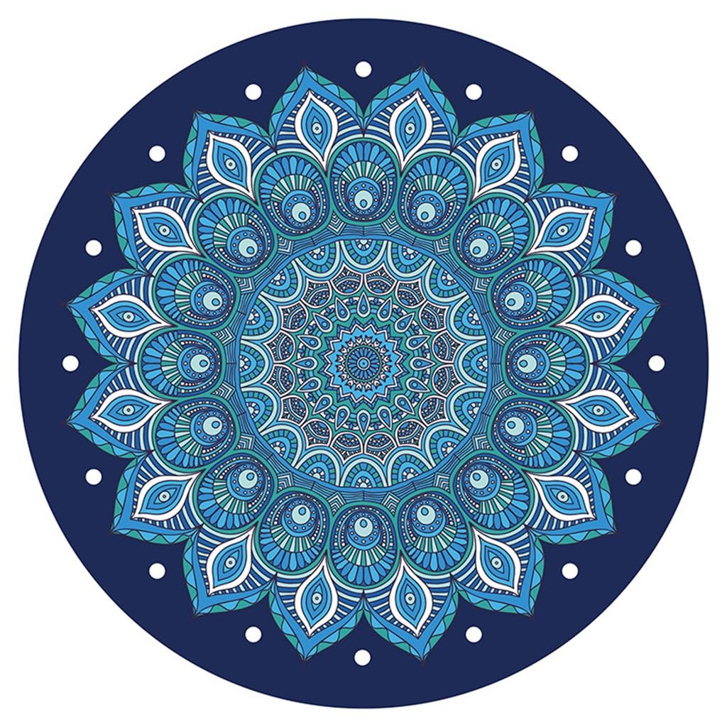 RajoNN Tappetino da Yoga Stampato Premium Tappetino da Meditazione Antiscivolo Mandala Tappetino da Meditazione Spesso 5 mm 55 * 55 Pollici per Pilates, Sport all'Aria Aperta