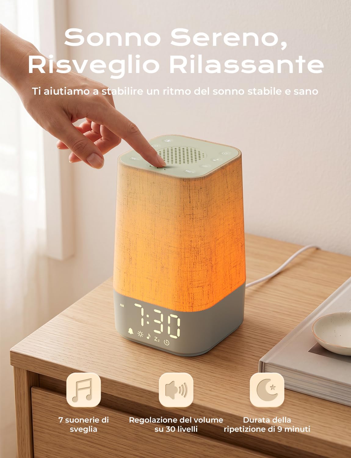 Sveglia da Comodino,Sveglia Luminosa con Simulazione Dell'alba