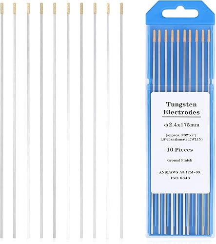 Miniatura 8 de TIG Electrodos de tungsteno para soldadura de tungsteno, paquete de 10 unidades (oro - 1.5% tungsteno lantanado 116 pulgadas)