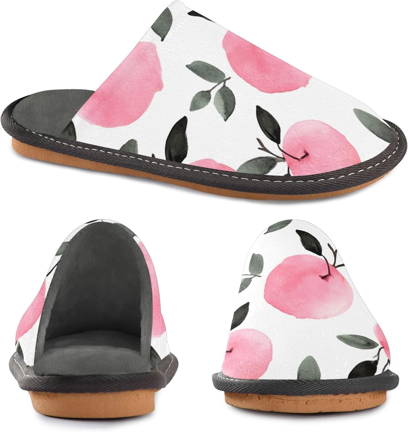 Apple House Slippers – Cozy Fuzzy Slippers for Guests, Washable & Disposable, Perfect for Shoeless Home, Spa & Hotel Use A110692