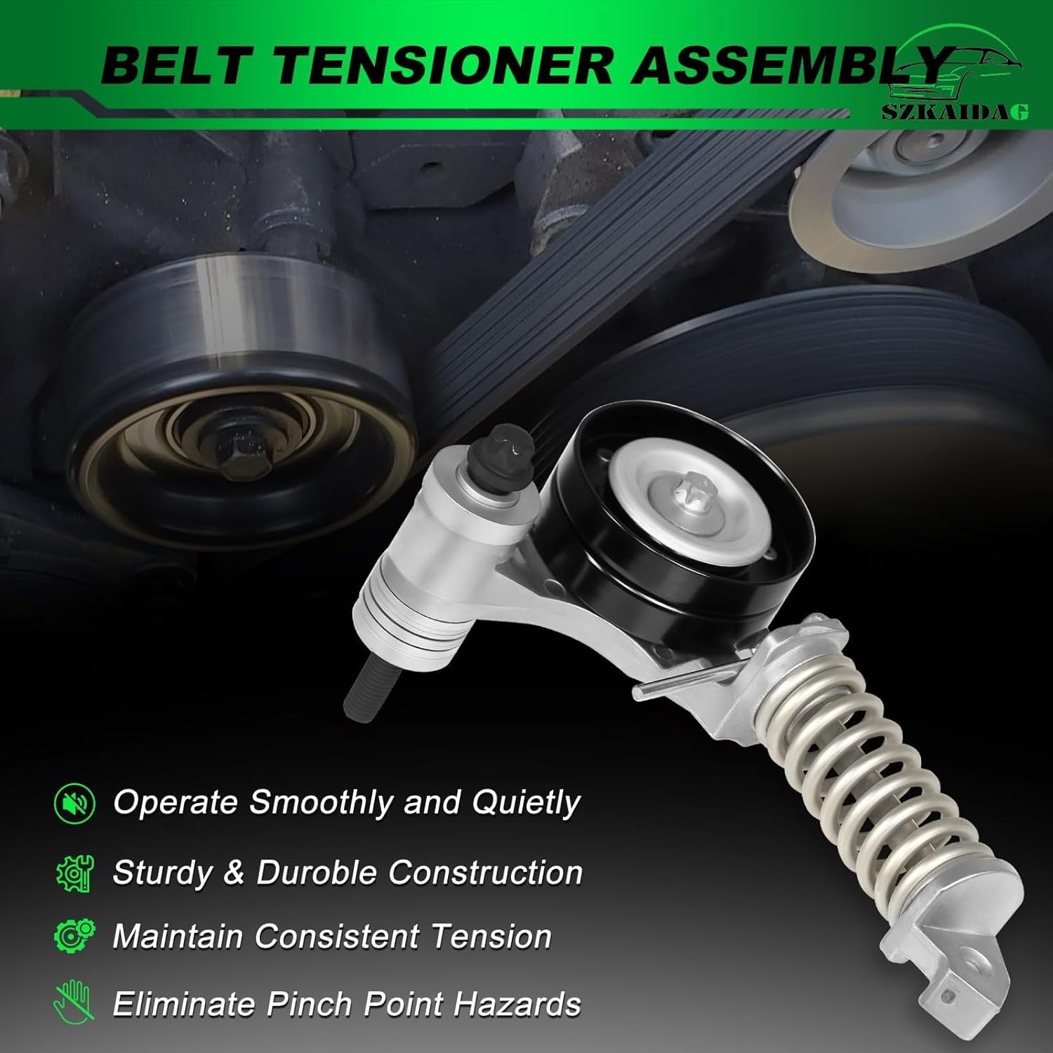 38344 Belt Tensioner Assembly with Pulley for:-Chevy Cruze 2011-2016 Cruze Limited 2016 Sonic 2012-2019 Trax 2015-2020 for:-Buick Encore 2013-2020 1.4L OE# 55565236 55352021