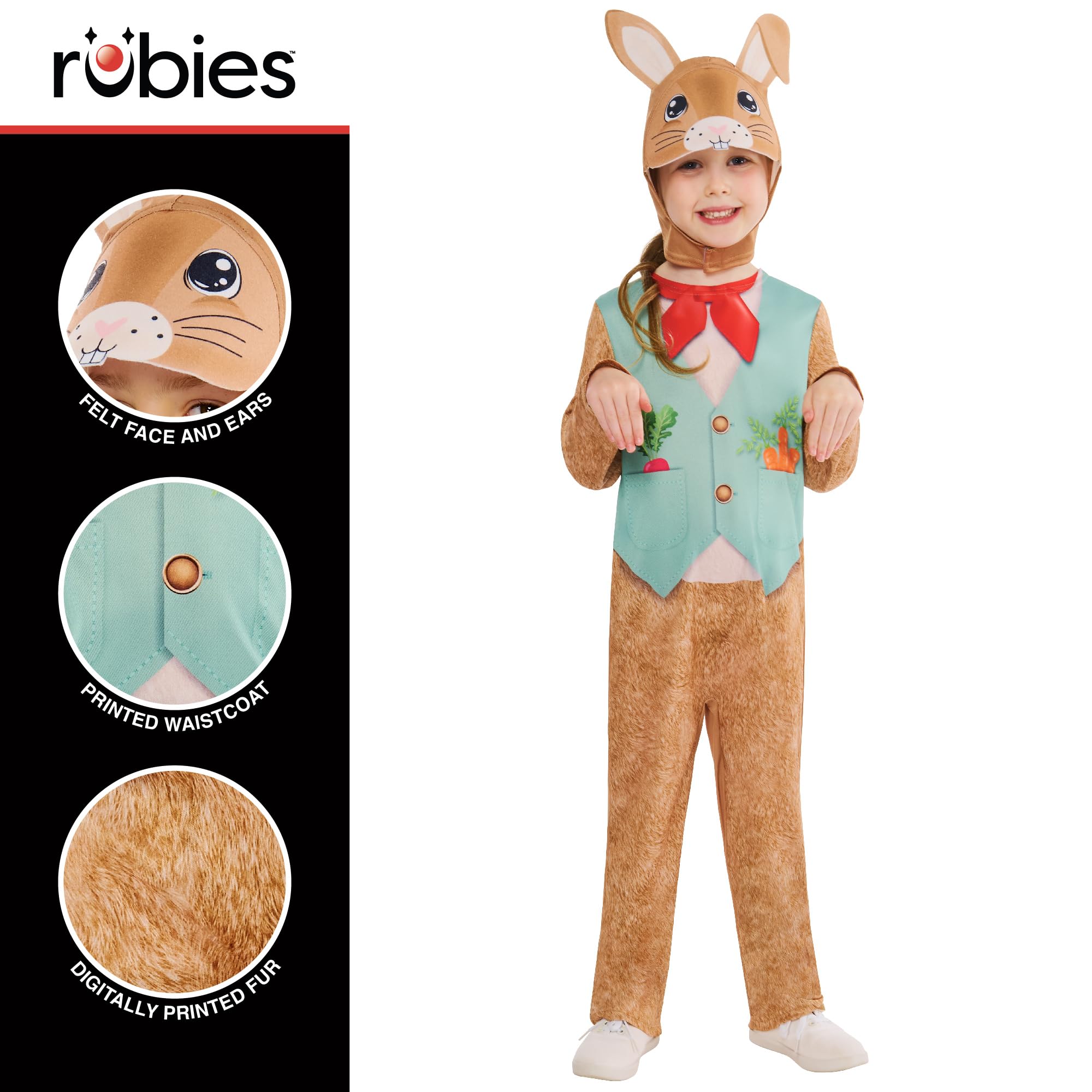 Rubies Official Rabbit Costume, Childrens Fancy Dress, Size Age 2-3 Halloween, Multicolour - Image 3