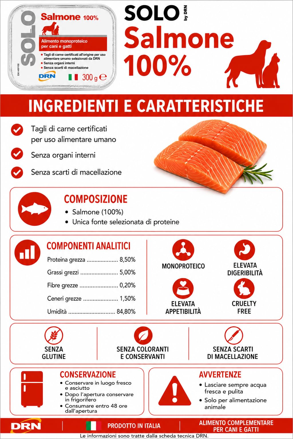 DRN SOLO SALMONE 300 gr - confezione da 18