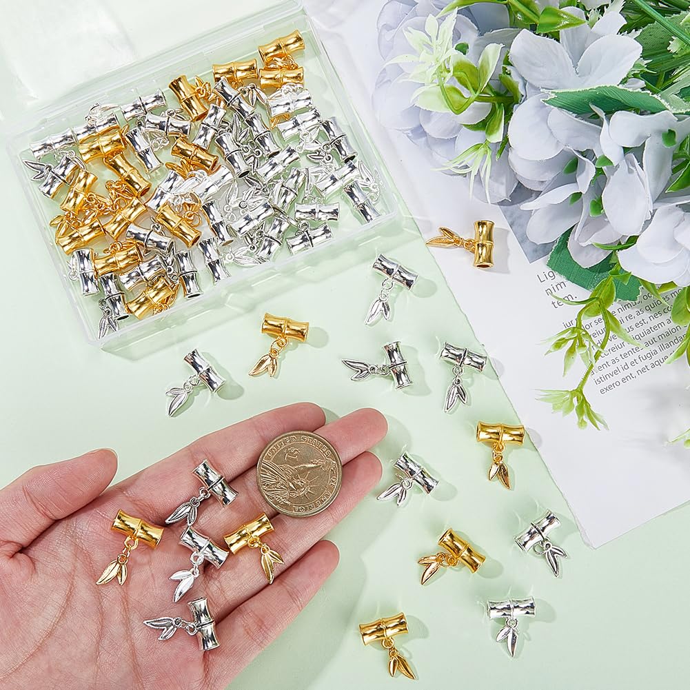 160pcs Connector Bail Beads - Small Silver Spacer Beads For Jewelry Making