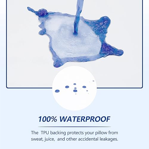 Miniatura 5 de Protector de colchón acolchado 100% impermeable con protector de almohada de microfibra con cremallera (gris)