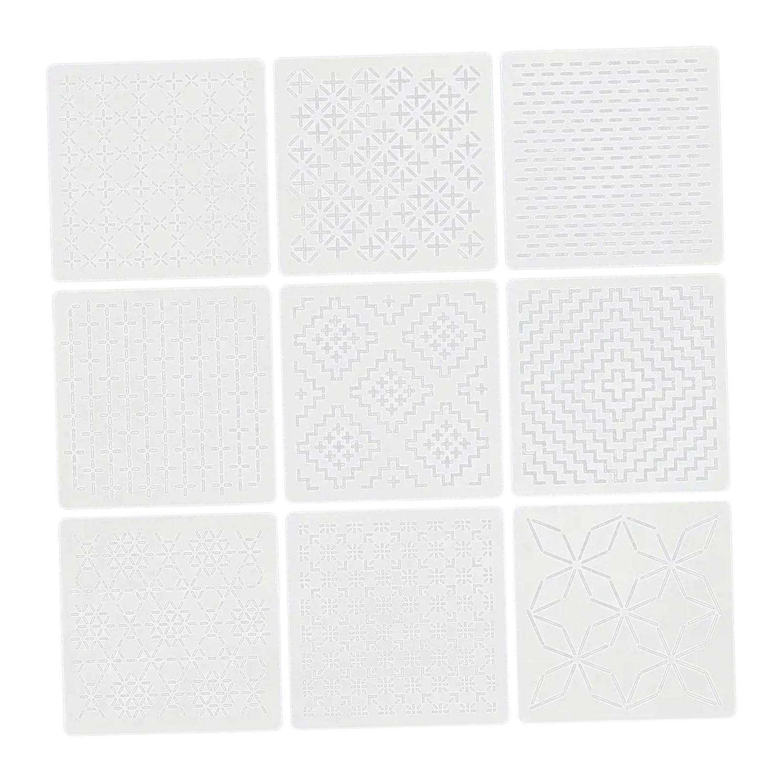 9 Pieces Sashiko Stencil Kit DIY Craft Sewing Embroidery Pattern Stabilizers Crafts| Needlecrafts & Yarn| Embroidery & Cross Stitch| Hand Embroidery Kits| Other Hand Embroidery Kits-image-27