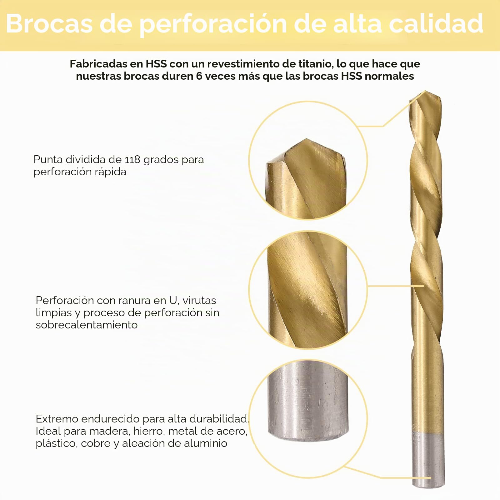 Surtido de brocas de metal de 230 piezas, juego de brocas espirales de 1 a 13 mm, revestimiento de titanio, juego de brocas profesionales