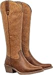 SheSole Pearl Bottes de cowboy pour femme, pointue Bottes d'orteil haute Western Boots avec détails embossé pour le mariage & Stampede de Calgary