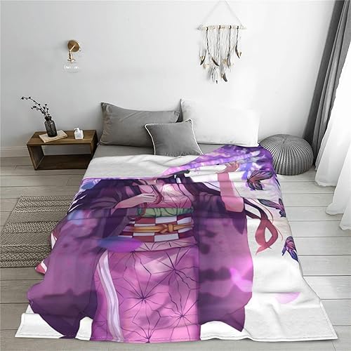 Miniatura 8 de Manta de anime Nezuko  Manta de franela súper suave para sofá, ropa de cama, sala de estar, regalo para niños y adultos 02, 50 x 40 pulgadas