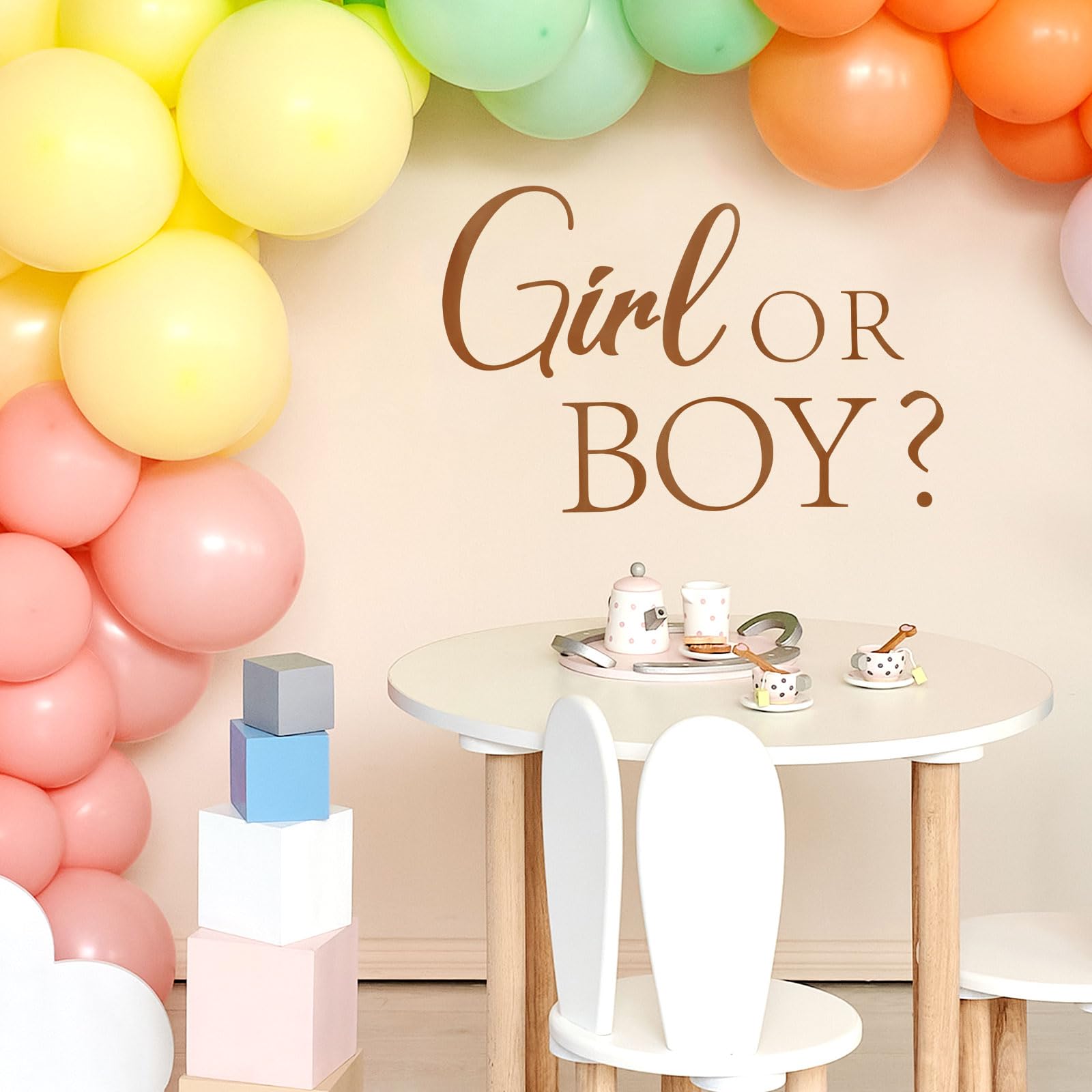 Naklejka ścienna dla dziewczynki lub chłopca, baby shower impreza naklejka znak płeć ujawnienie znak kalkomania motyw płci naklejki łuk dekoracja do ściany drzwi pokoju