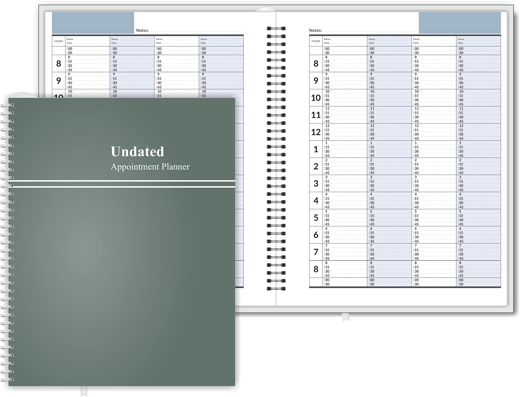 Appointment Book, Schedule Planner by StriveZen, Daily, Hourly, 15 Minutes Increments, Weekly Scheduling, 7" x 8-3/4", Pockets, 128 Pages, HARDCOVER, UNDATED