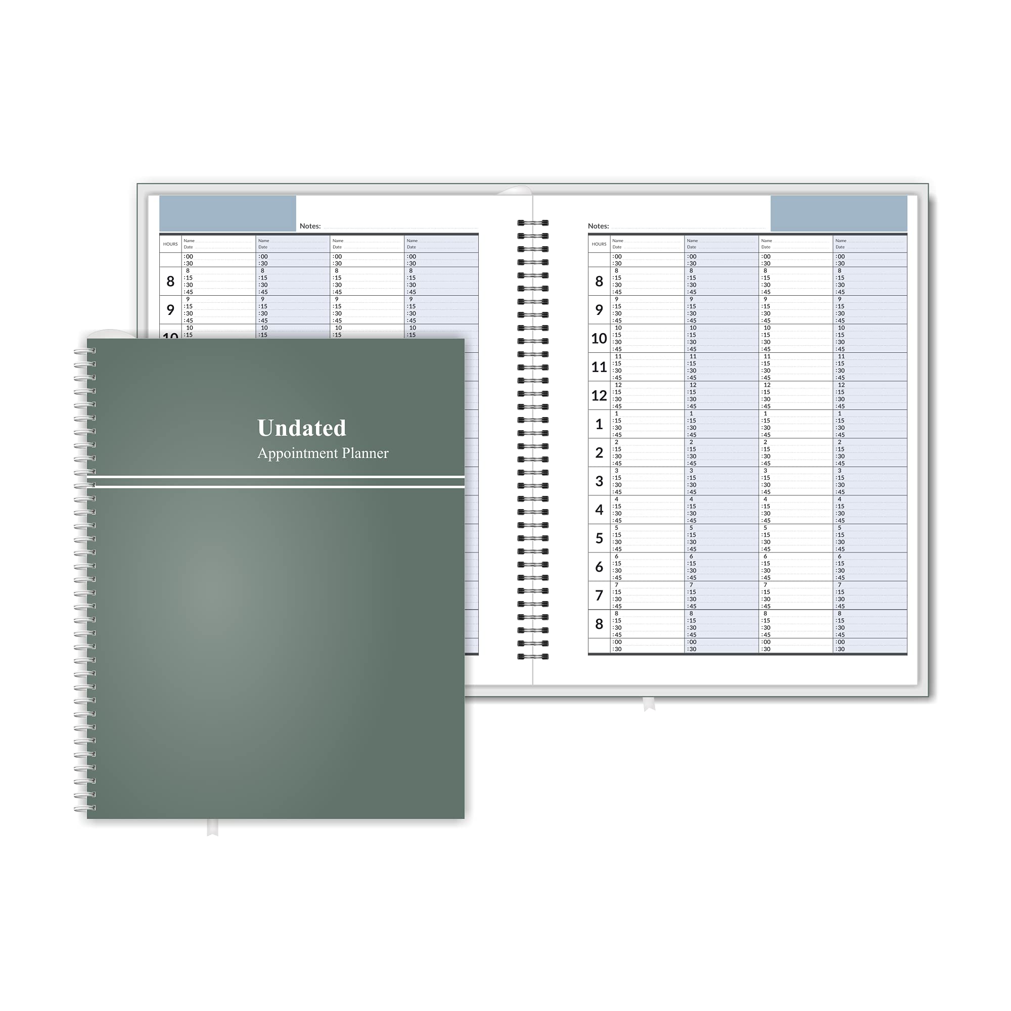 Appointment Book, Schedule Planner by StriveZen, Daily, Hourly, 15 Minutes Increments, Weekly Scheduling, 7" x 8-3/4", Pockets, 128 Pages, HARDCOVER, UNDATED