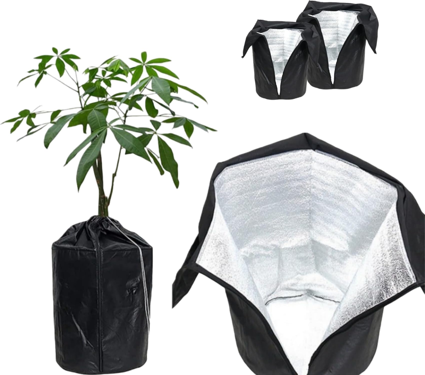 Paquete de 2 fundas protectoras para plantas de invierno, transpirables, resistentes al desgaste, con cordón y cremallera para plantas en macetas, árboles frutales