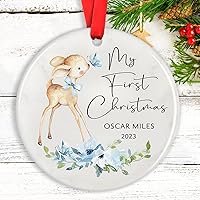 Vista 28 de Adorno de camión volquete de Navidad para niños, tractor personalizado, recuerdo de construcción personalizado para bebés recién nacidos, regalos