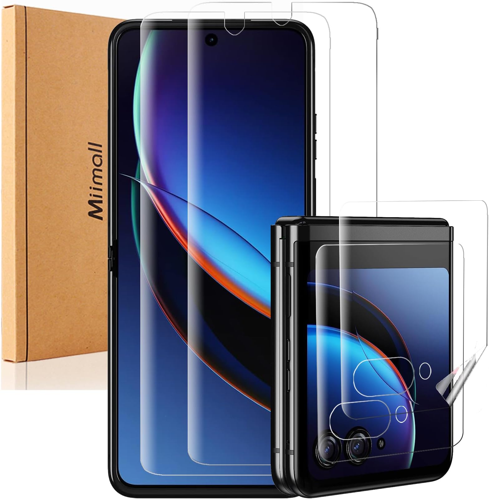 Miimall Case For Motorola Razr 60 Ultra Screen Protector Case, [Built-in Tempered Glass Film] Hard PC Ultra Thin Shockproof Frosted Skin-Friendly