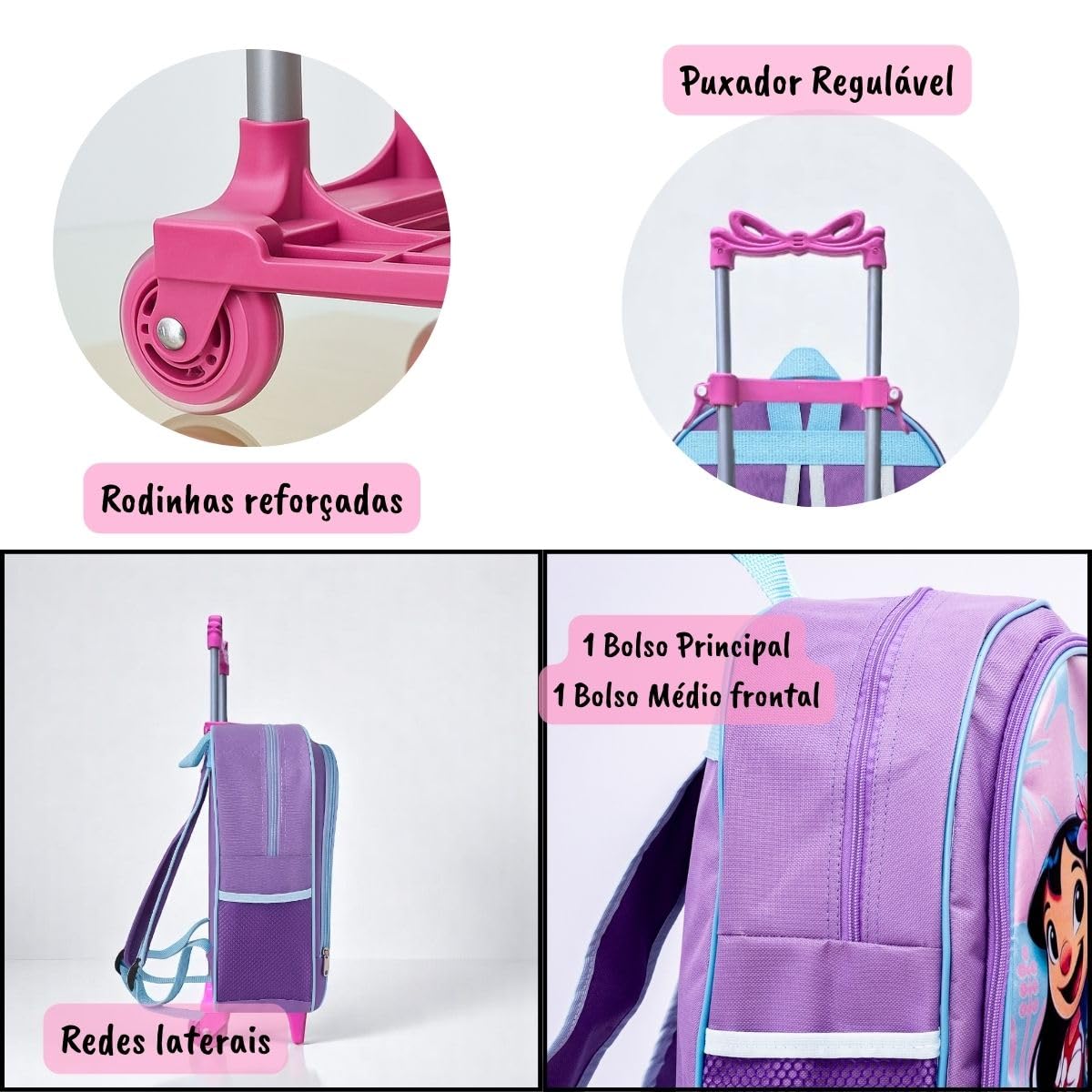 Kit Mochila Infantil Escolar com Rodinhas + Estojo + Lancheira Térmica | Bolsa Feminina Grande em promoção! Veja a oferta e mais achadinhos de Mochilas escolares 5 Hoje é o melhor dia para comprar Kit Mochila Infantil Escolar com Rodinhas + Estojo + Lancheira Térmica | Bolsa Feminina Grande com aquele preço maroto! Promoção! Aproveite a oferta! 5