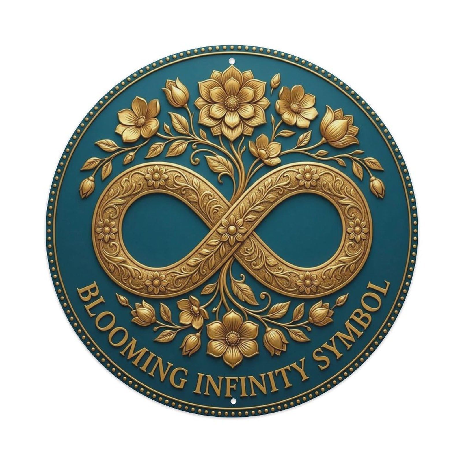 Vintage Blooming Infinity Symbol Flower Zen Yoga Metal Tin Sign