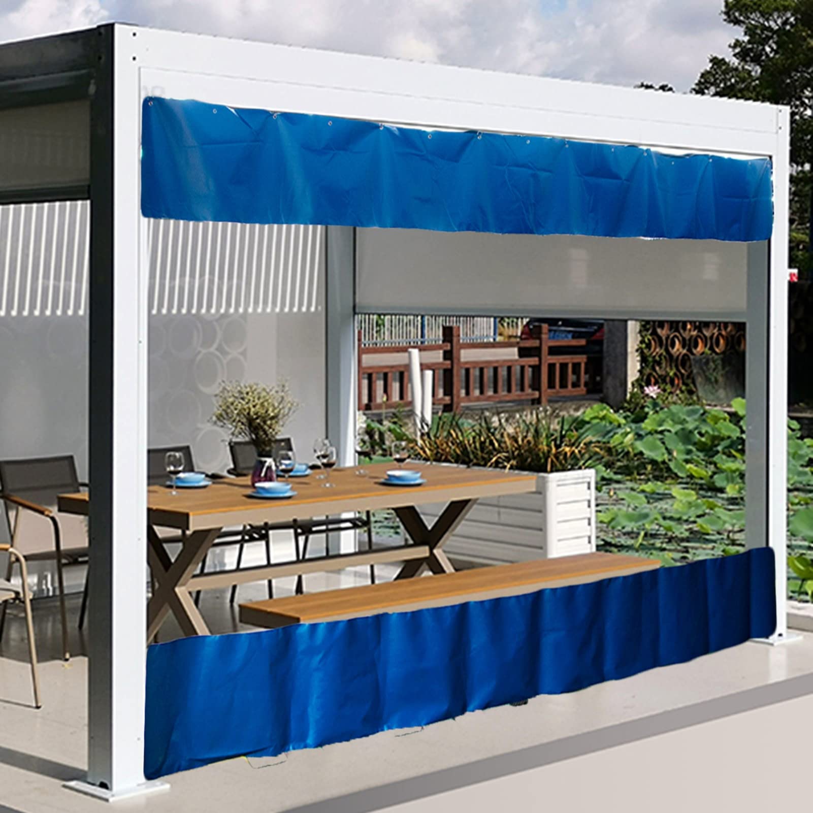 Transparente PVC Plane 14 Mm – Wasserdicht, Strapazierfähig, Mit Ösen, Für Garten & Terrasse