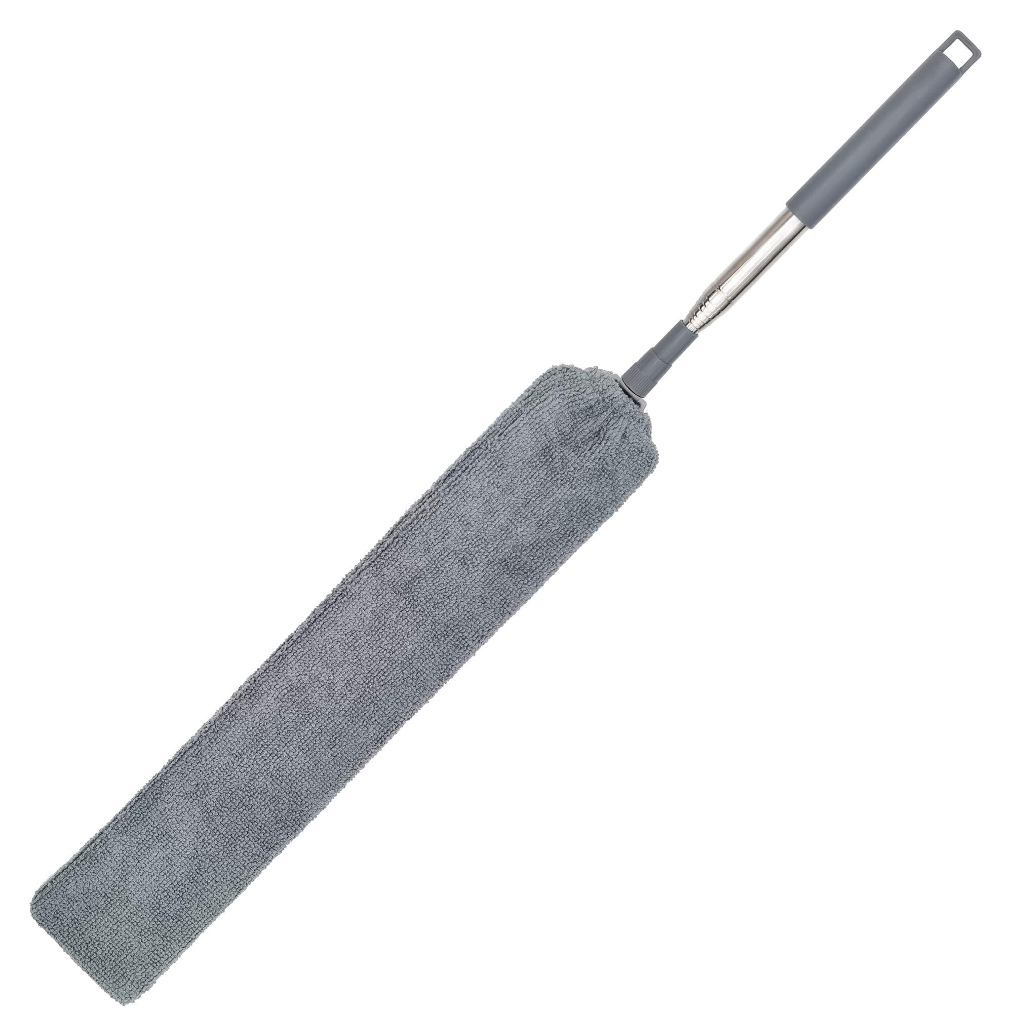 Upgraded cleaning tool for the undersides of appliances, featuring a microfiber crevice duster and