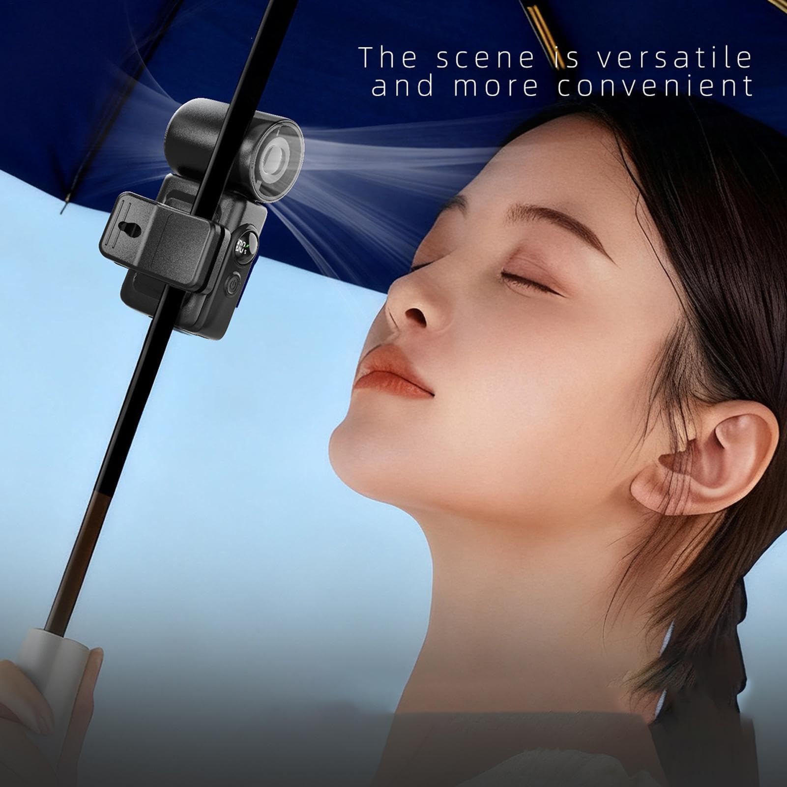 Ventilatore per auto, rotazione a 360 gradi, ricaricabile, display a LED, portatile, ventilatore con clip, per adulti, studenti, viaggi, auto, guida, campeggio, spiaggia all'aperto