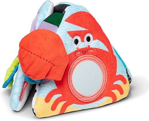 Melissa & Doug Ocean Tummy Time Triangle - Juguete sensorial suave con texturas, espejo, juguete de suelo para recién nacidos a partir de 6 meses