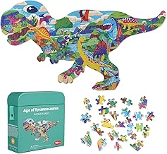 Puzzle Tyrannosaure Rex pour Enfants, Puzzle de 105 Pièces avec de Grandes Pièces pour Les Enfants Agés de 4 5 6 7 8 9 10 Ans.