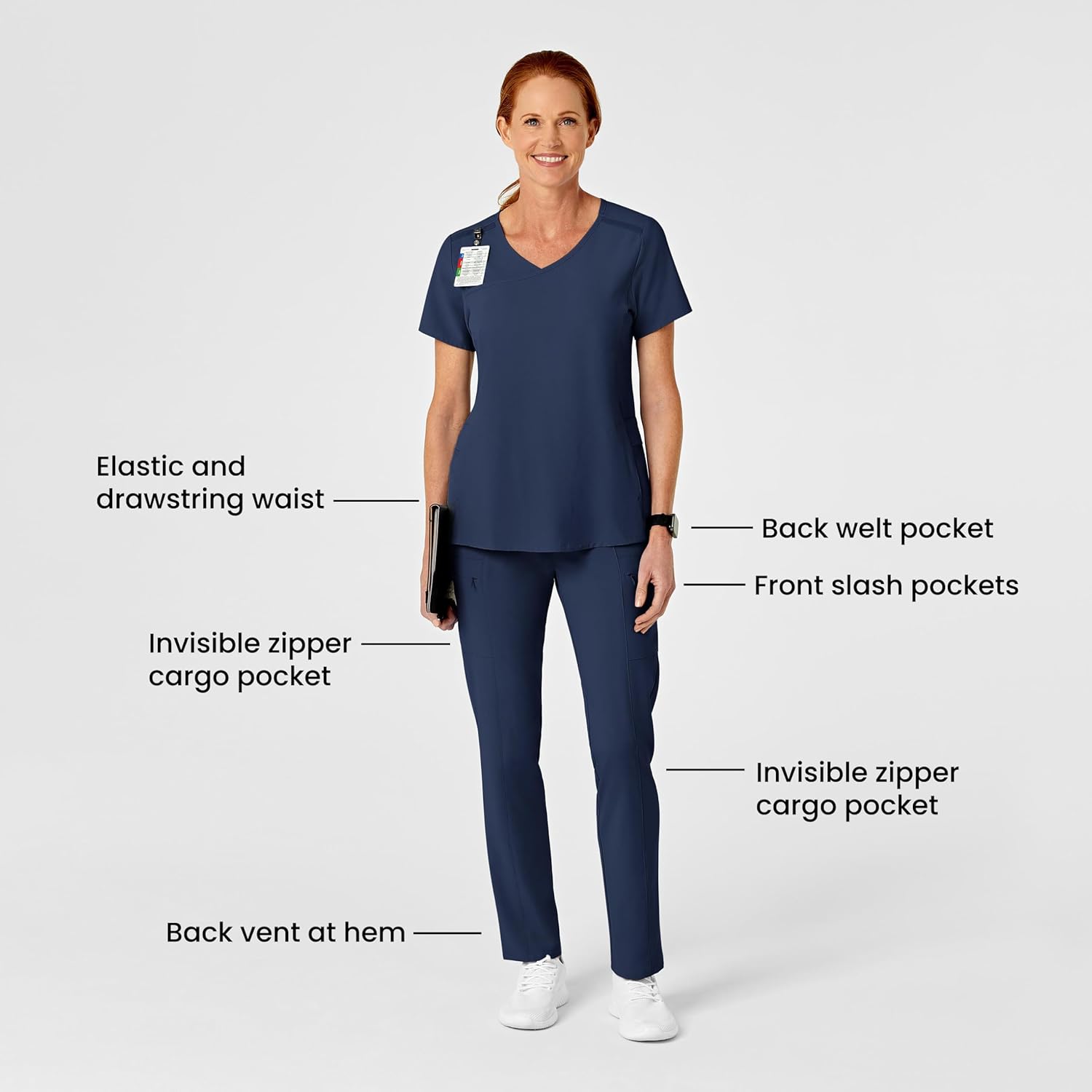 Renew Women's High Waist Slim Leg Scrub Pant - Image 2