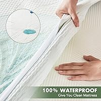 Vista 3 de Cal King Waterproof Mattress Protector - Blancmax Bamboo Rayon Breathable Mattress Protector with Deep Stretchable Pockets, Hypoallergenic & Odor
