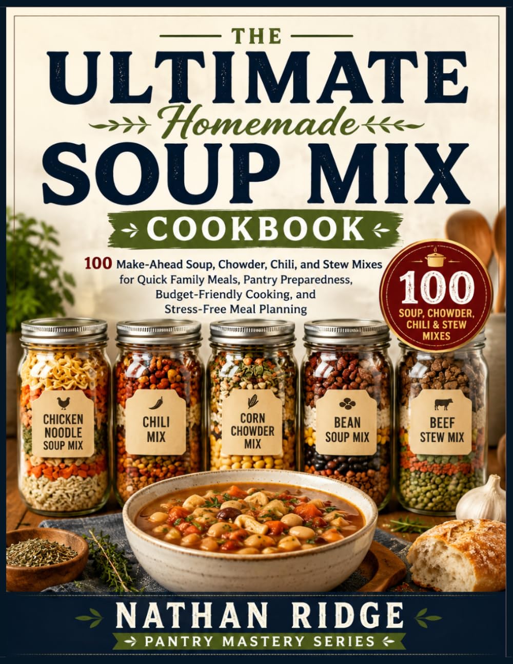 The Ultimate Homemade Soup Mix Cookbook: 100 Make-Ahead Soup, Chowder, Chili, and Stew Mixes for Quick Family Meals, Pantry Preparedness, Budget-Friendly Cooking, and Stress-Free Meal Planning