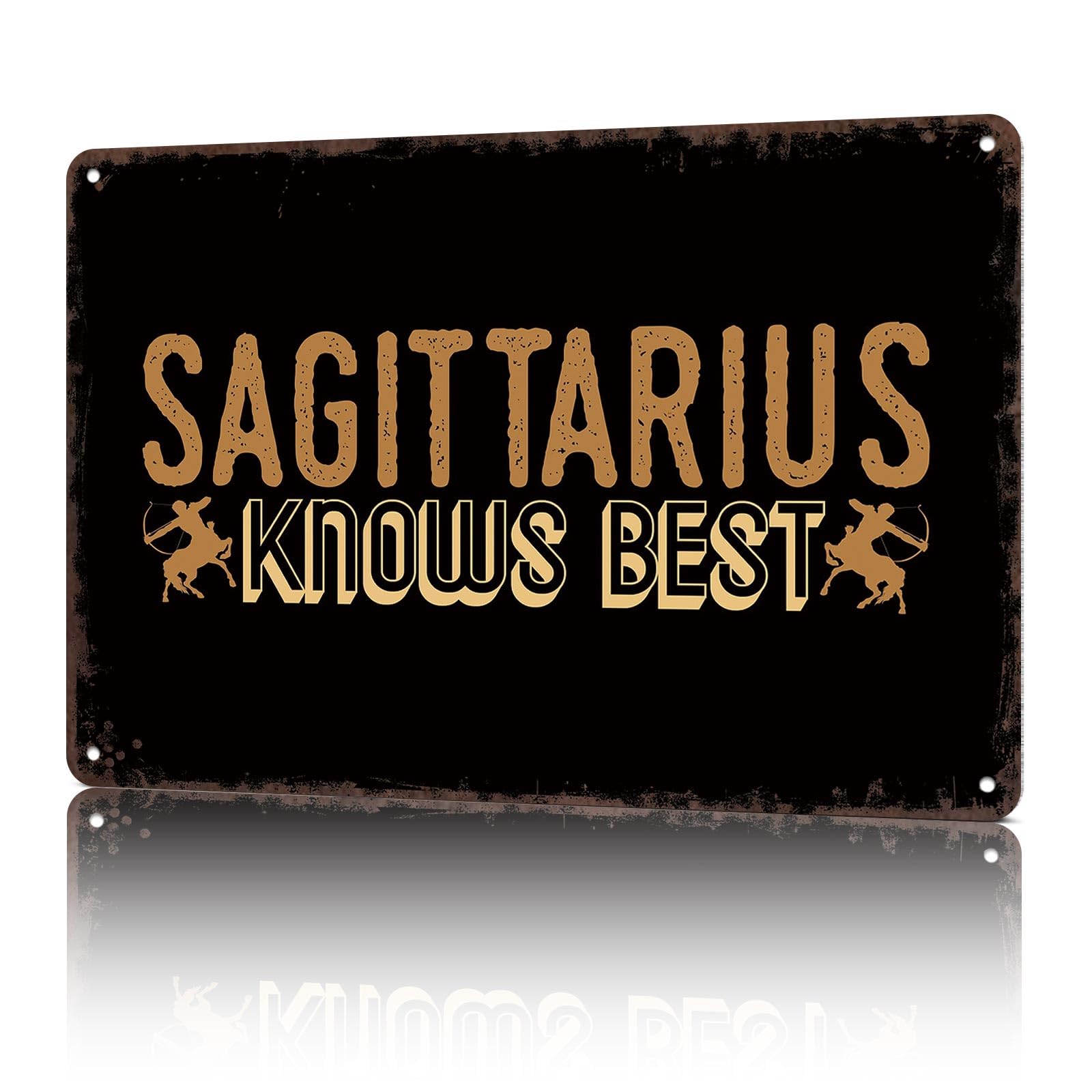 KWQDOZF Vintage Metal Signs Sagittarius Zodiac Signs Funny Tin Sign Poster Wall Art For Home Room Bedroom Office Decor 8x12inch