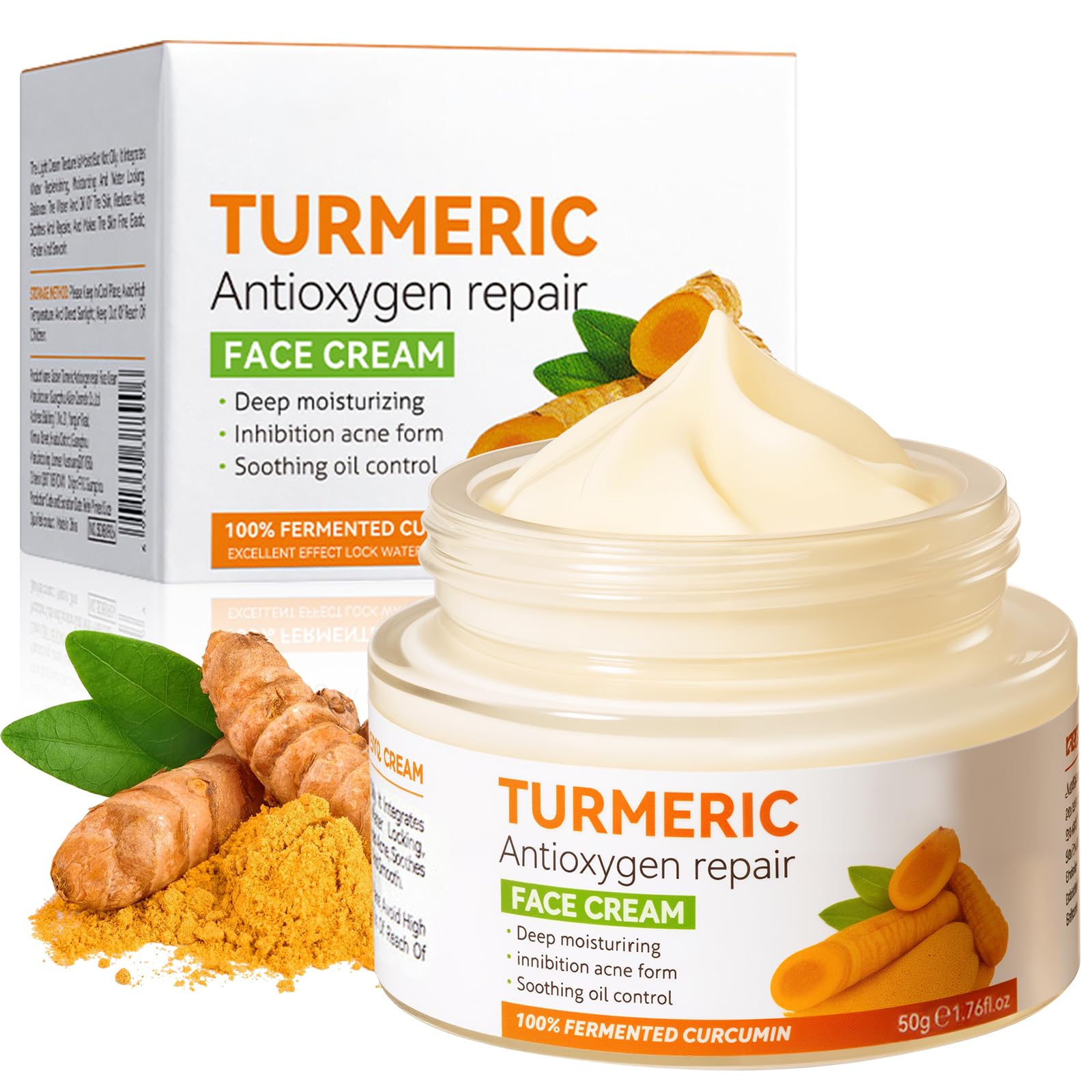 Turmeric Face Cream, Brightening Face Cream for Radiant & Glowing Skin, Vitamin C Moisturiser, Dark Spot Corrector Remover