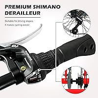 Vista 34 de H&ZT Triciclo para adultos, bicicleta de 3 ruedas, triciclo crucero, con engranaje de 7 velocidades, mango de freno de estacionamiento, escalón