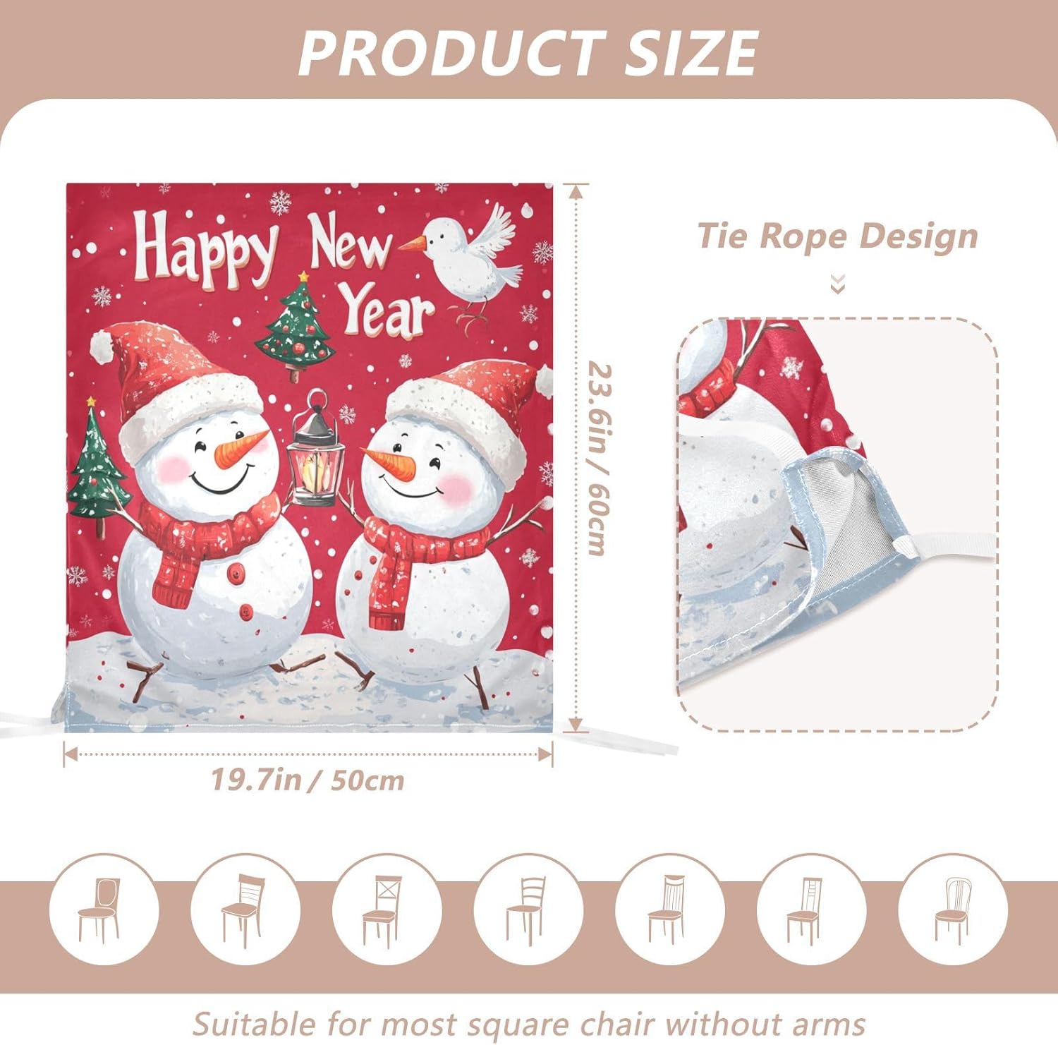 MNSRUU Christmas Chair Back Cover for Dining Room,Snowman Chair Slipcovers Set of 6,Snowman Chair Cover for Kitchen Hotel Holiday Party Decor,137