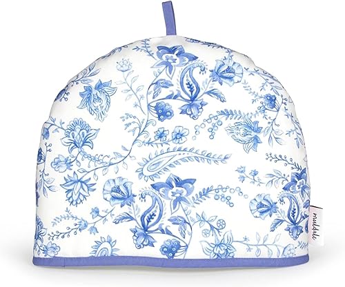 Muldale Tetera grande acogedora para tetera británica, 100 % algodón, extra gruesa, diseñada en Inglaterra, tetera Koozie, tetera aislada, acogedora