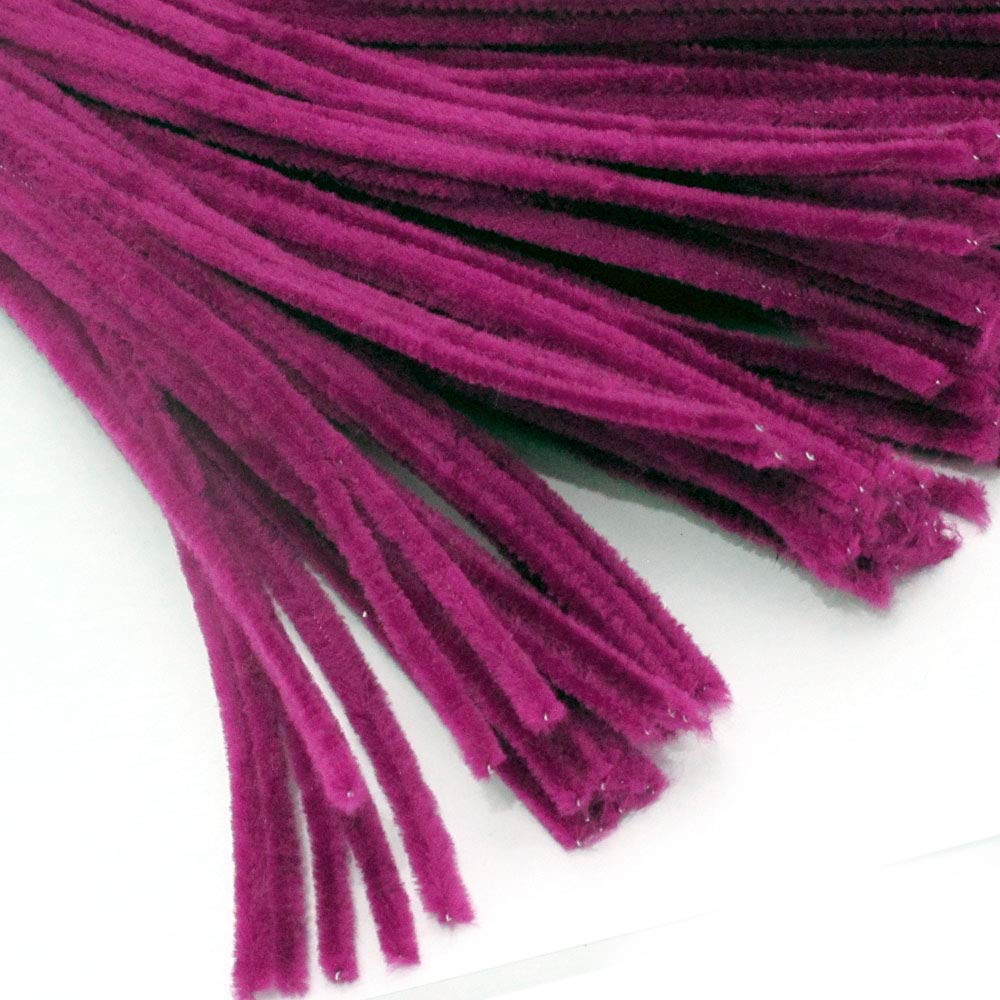 The Crafts Outlet Chenille Stems, Pipe Cleaner, 20-inch (50-cm), 25-pc, Fuchsia