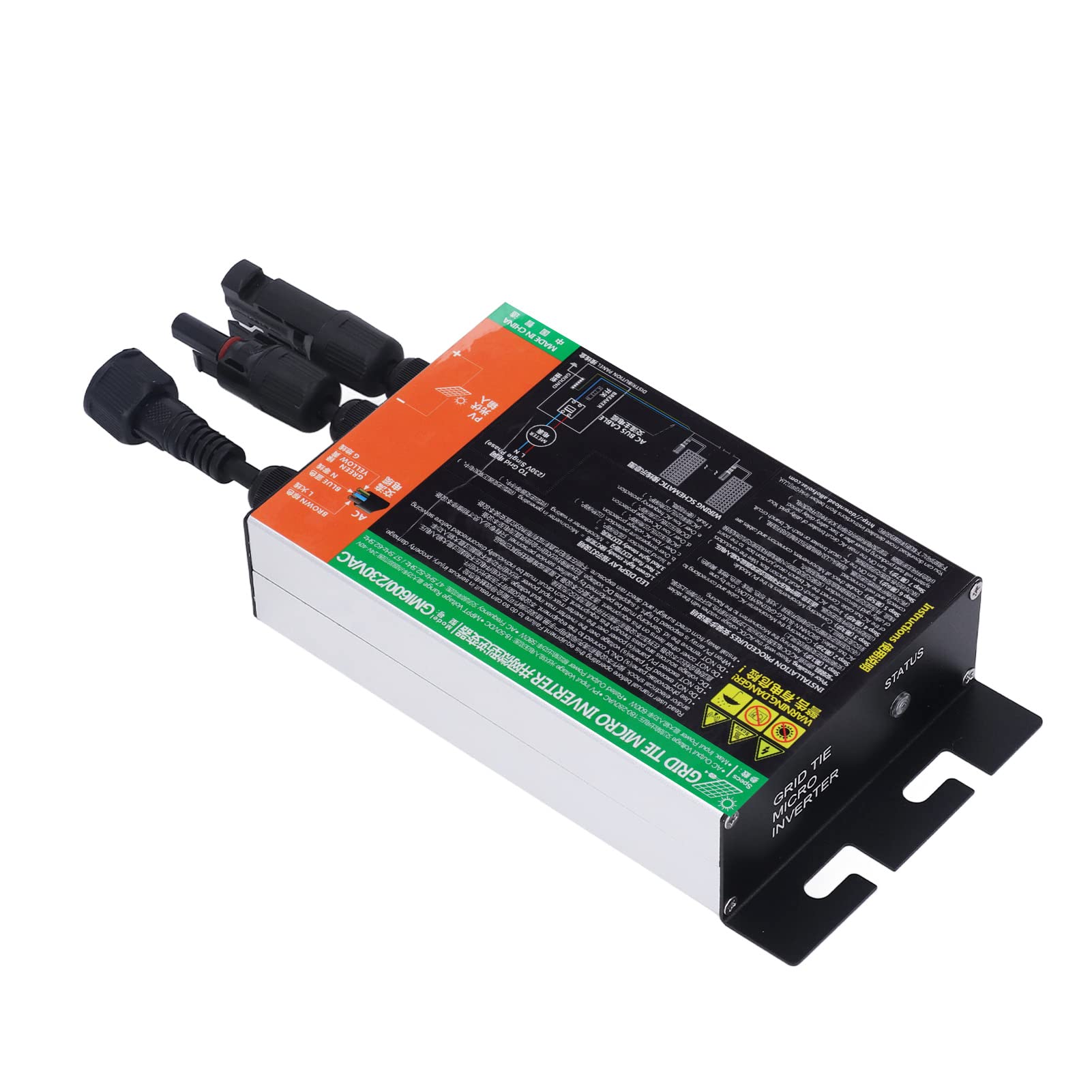 Micro Inverter a Griglia Convertitore a Onda Sinusoidale Pura Ad Alta Efficienza per Sistemi di Energia Solare Lega di Alluminio 1 unità (600W)