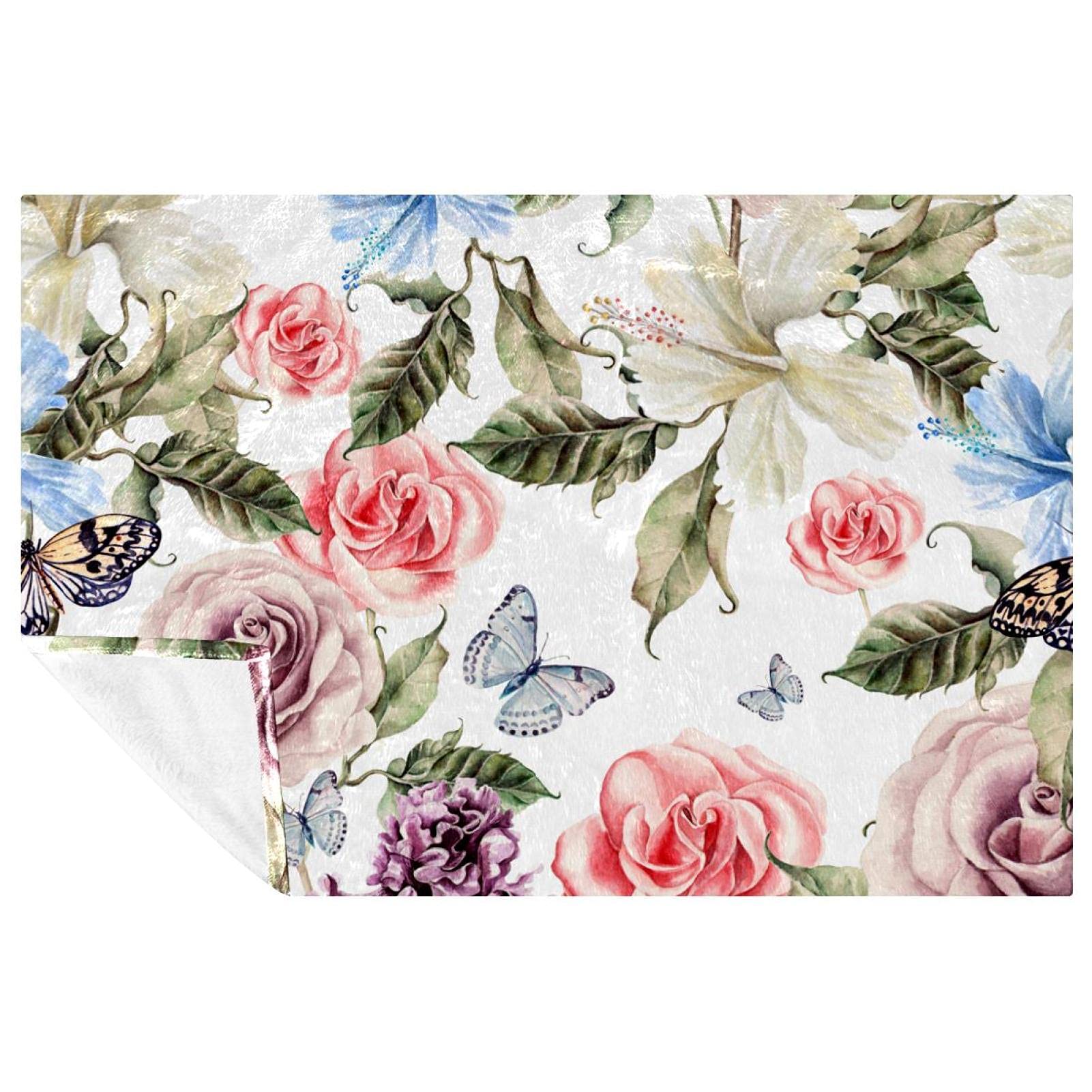 Couverture lit motif papillon jeté de canapé aux finitions soignées