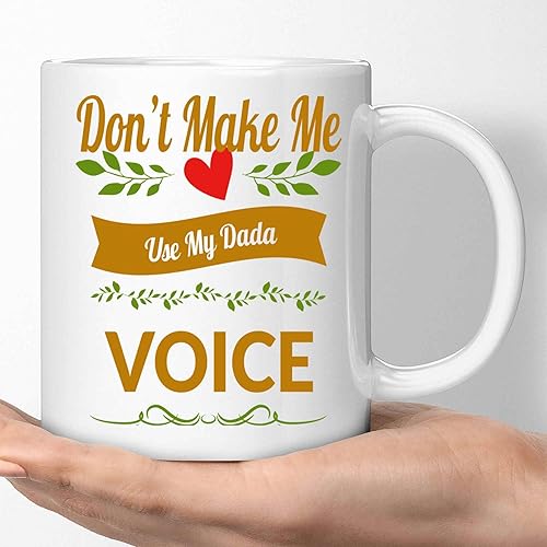 Lgbt Supporters Gift, for Mom's Birthday - Dada Voice Rainbow Design with &, Prideful Statement on 11 Oz White Ceramic Coffee Mug