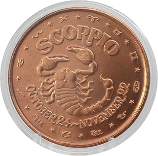 Scorpio Scorpion Token: 1 oz Pure Copper Challenge Coin in Capsule - Astrology & Zodiac Gift, Perfect for The Determined - COA by Heavenly Metals