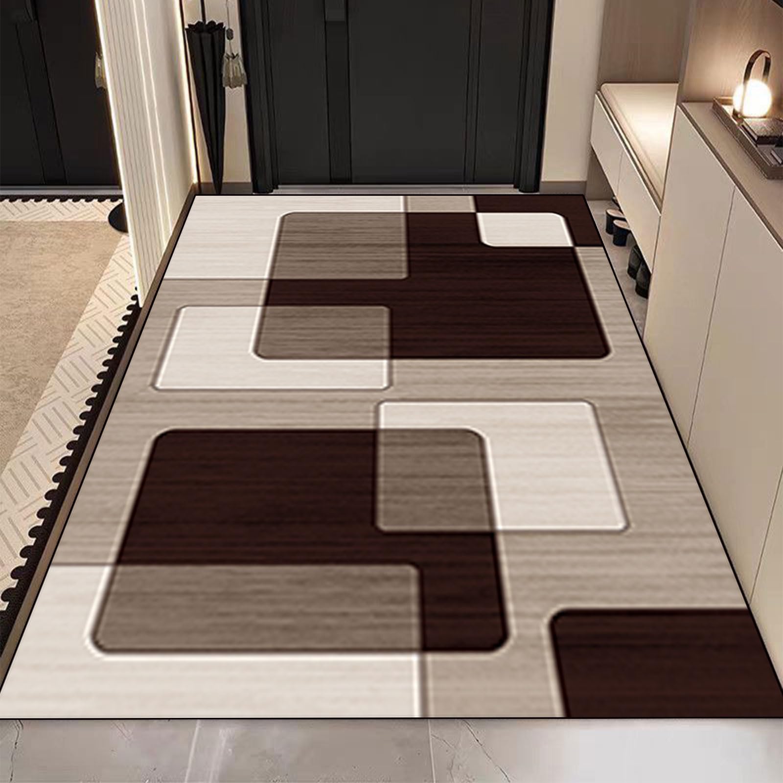 Alfombra de pasillo de 60x290 cm suave de pelo corto y base antideslizante
