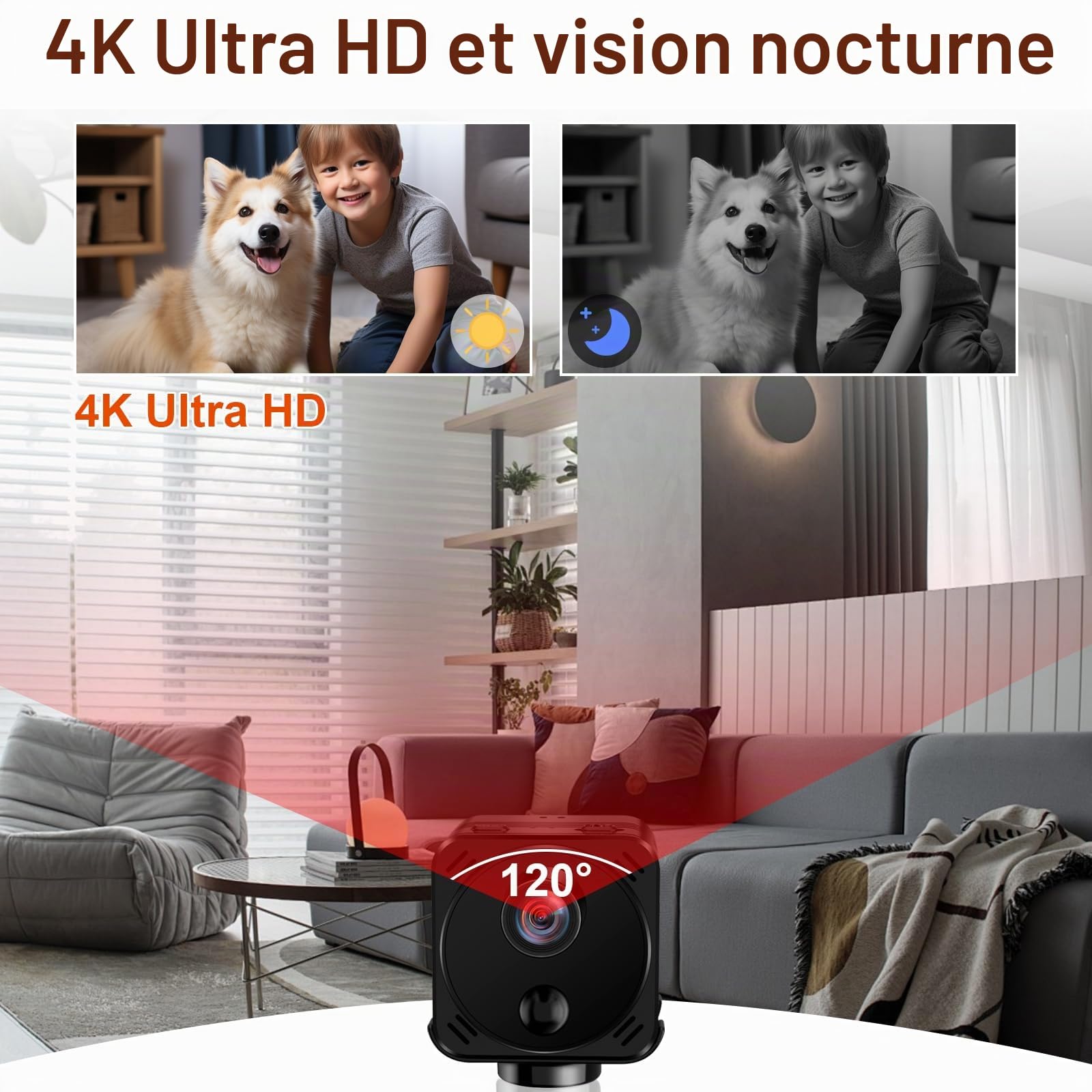CYI Camera Espion HD1080P 30FPS, Mini Caméra Espion sans Fil 2.4G, Caméras Espion Cachée Objet Décoratif 15h, Mini Camera avec Détection de Mouvement PIR et Vision Nocturne pour intérieur