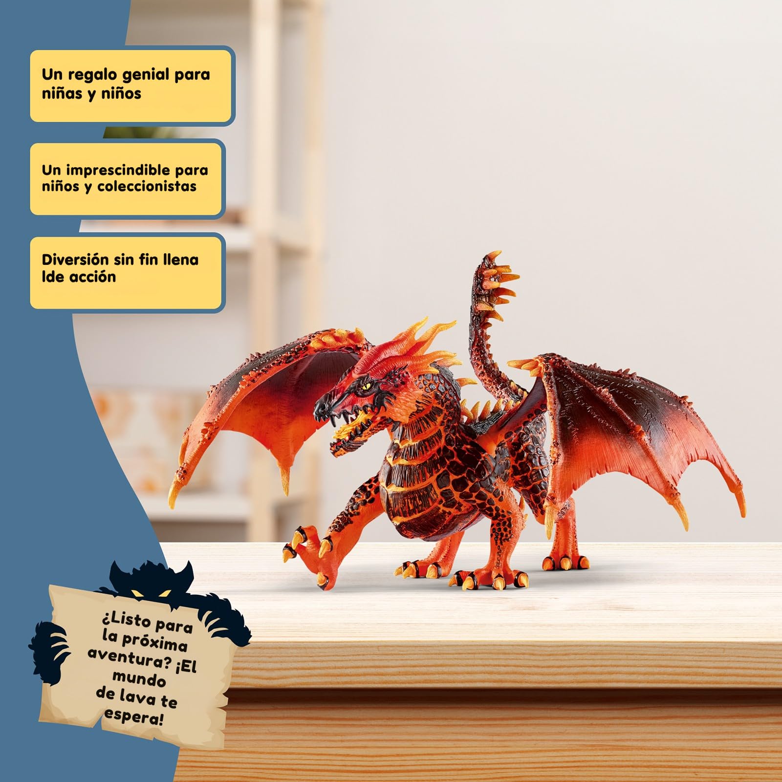 Schleich ELDRADOR Creatures | Dragón de Lava 70138 | Figura de Monstruo ELDRADOR con mandíbula y alas móviles | Juguete de acción para niños y niñas | a Partir de 7 años | 20 x 14 x 15 cm