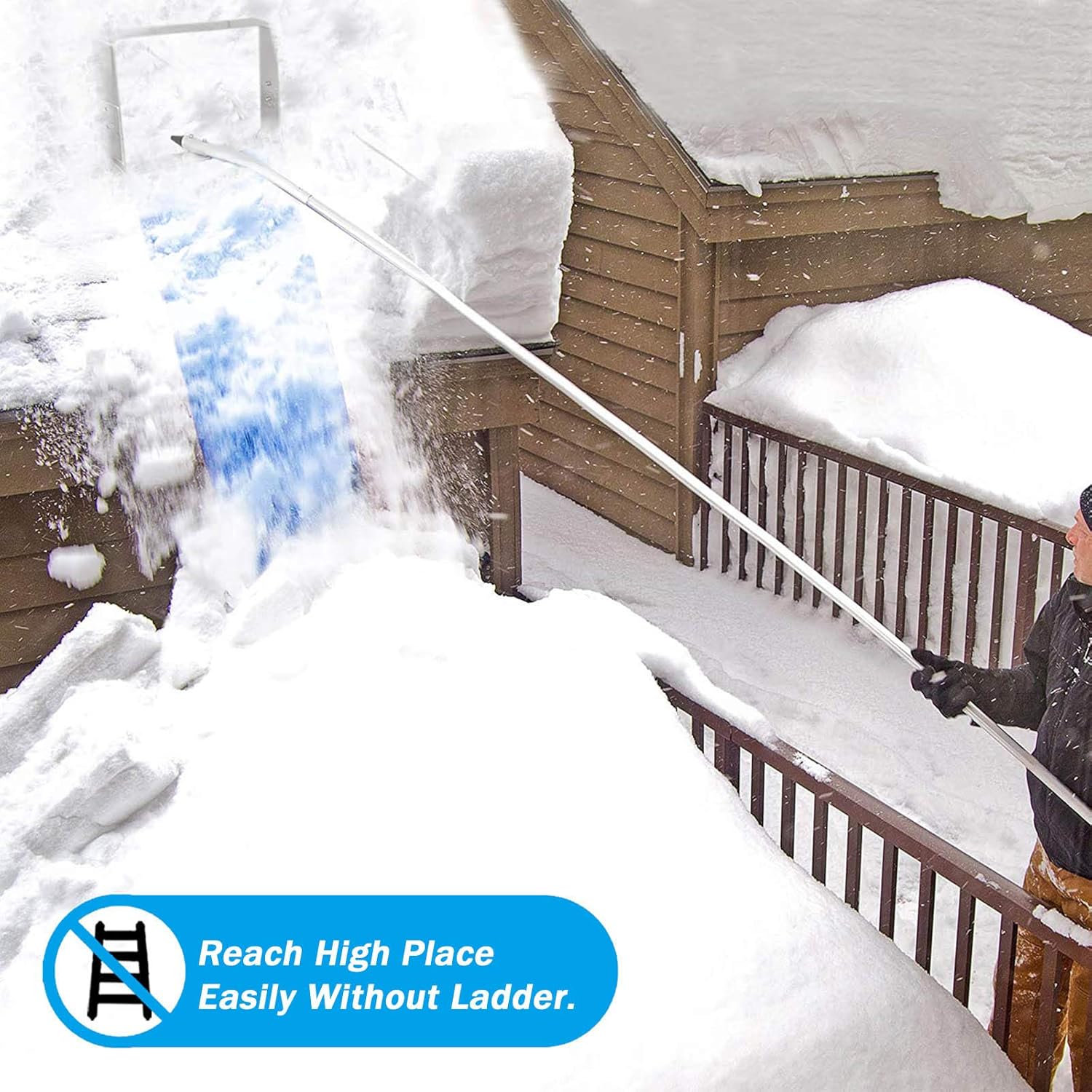 review LIUD Snow Rake for House Roof 4-20 Ft Roof Snow Rake Removal Tool Aluminum Snow Roof Rake with Wheels Snow Rakes Roof with Adjustable Telescoping Handle for Clearing Roof Vehicle Snow