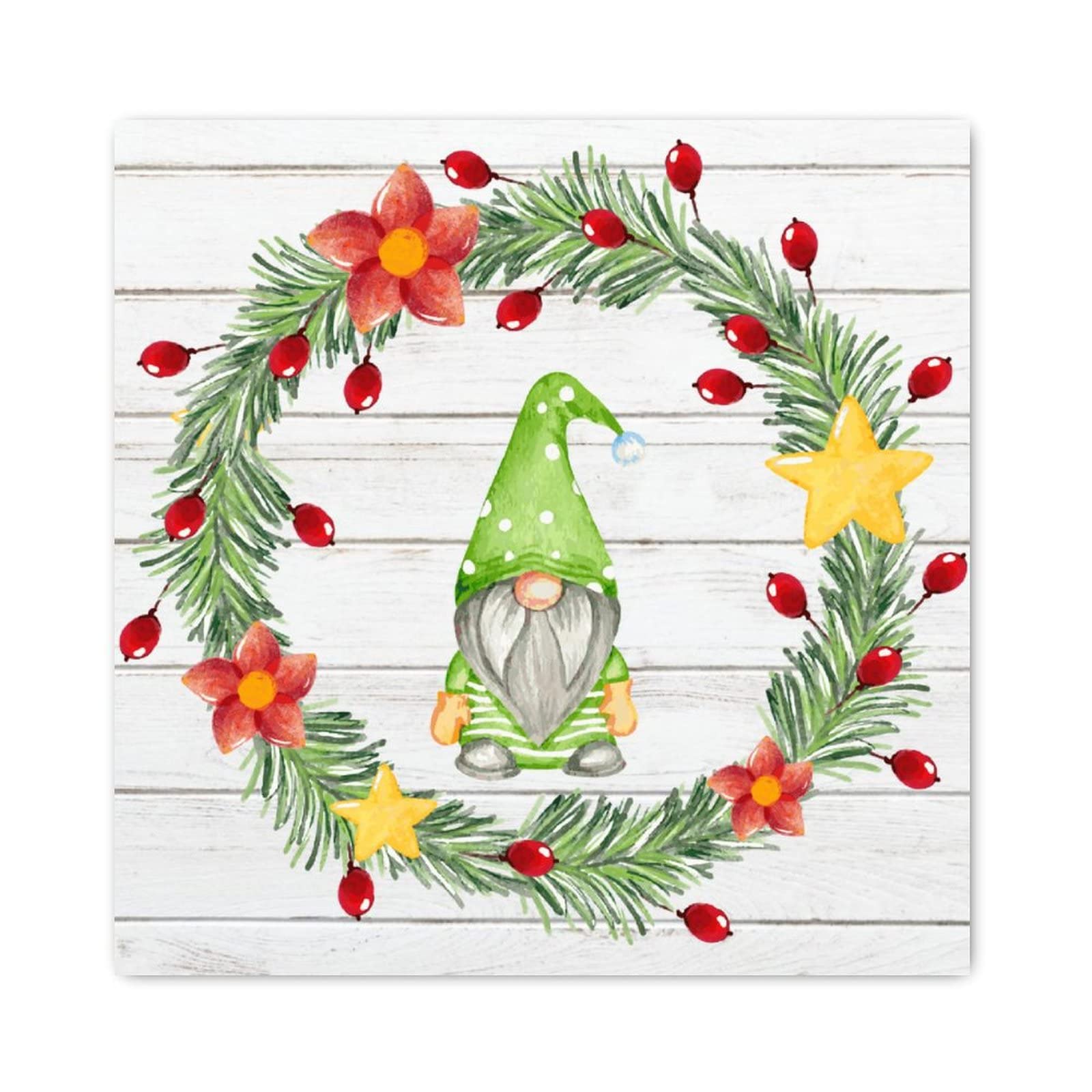 Couronne de nain de Noël en bois pour déco de chambre