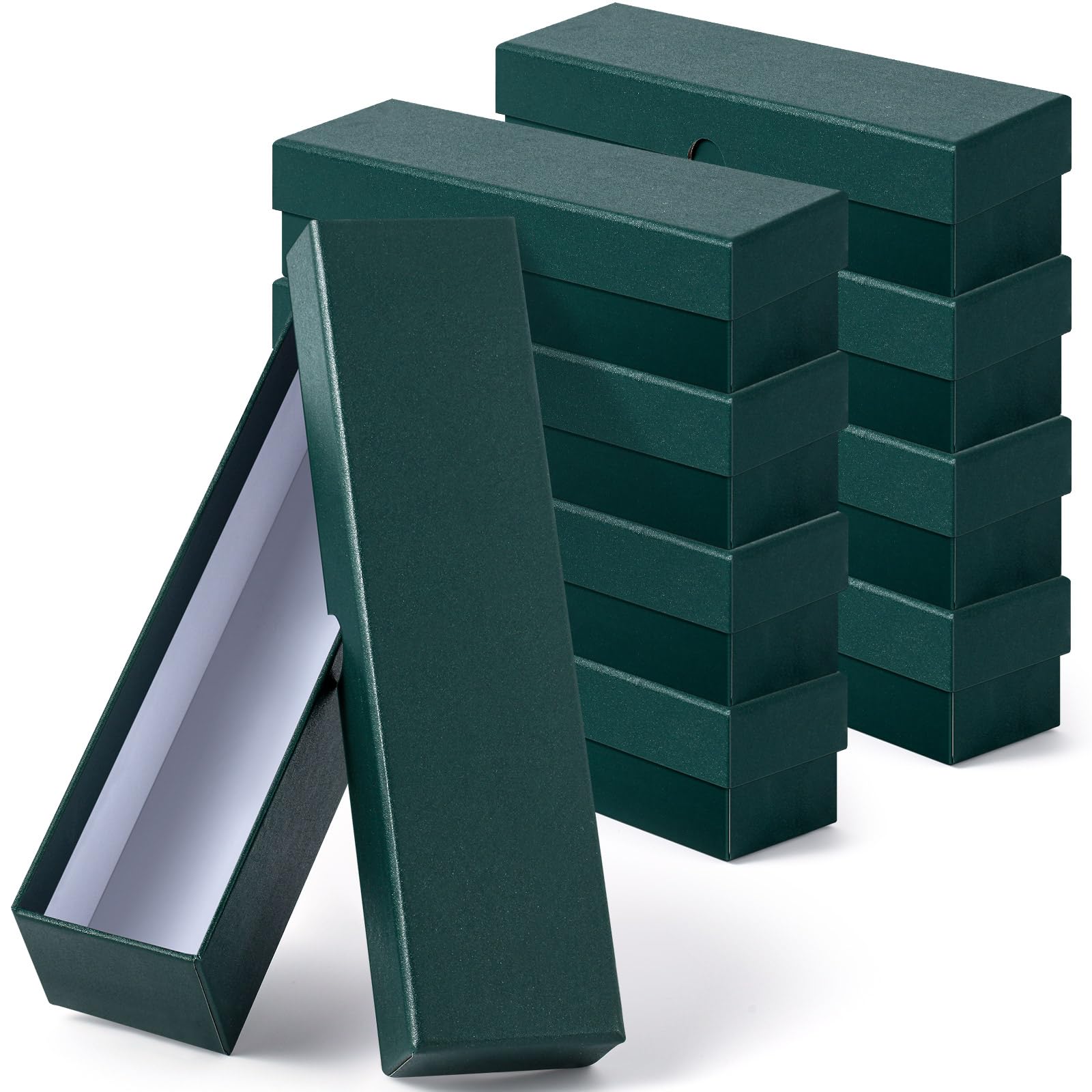 Teling 8 Pcs 2x2 Coin Storage Collectors Box, 9 x 2 x 2 Inches, Dark Green