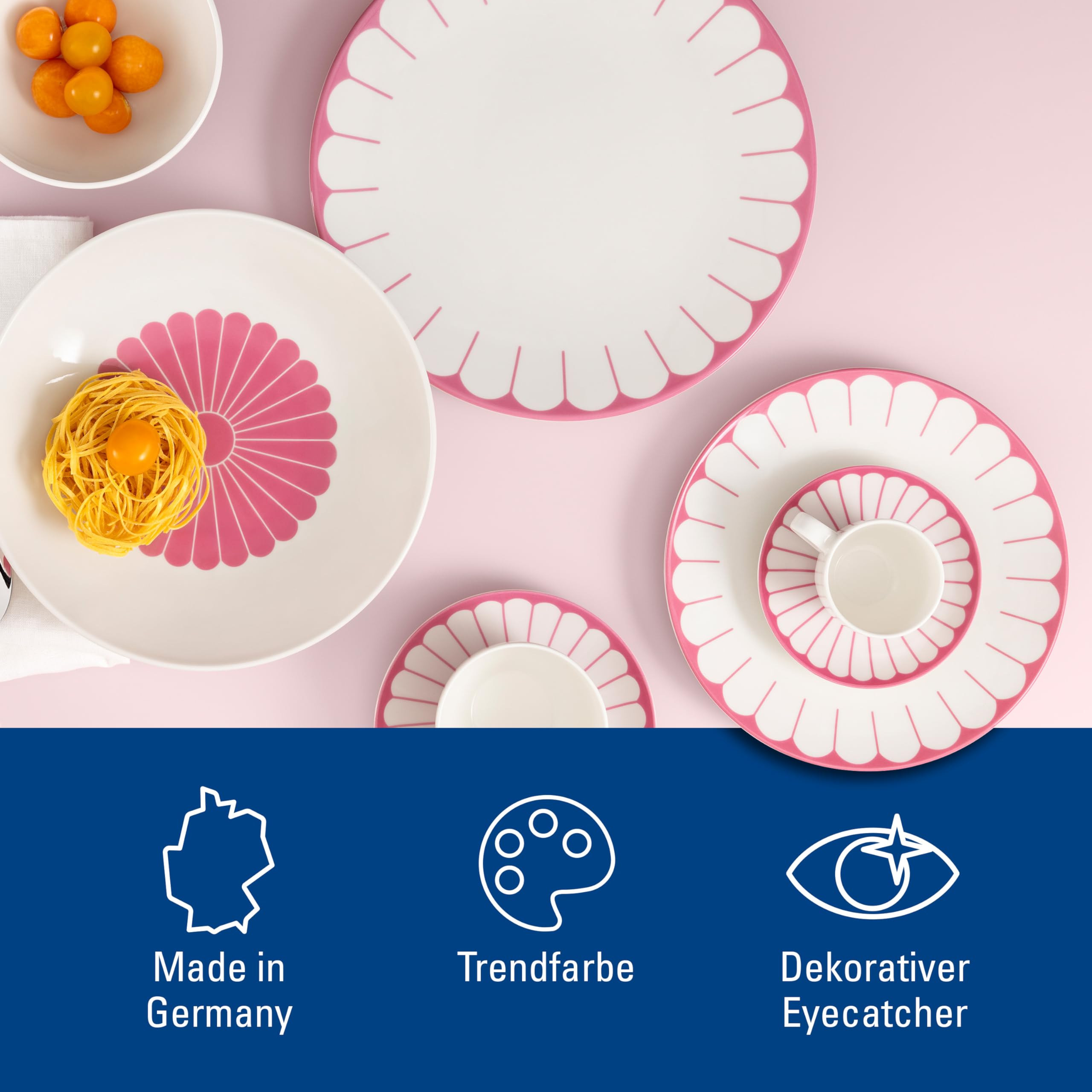 Villeroy & Boch - Fleur cassis Frühstücksteller pink, Spülmaschinenfest, Mikrowellensicher, Dessertteller, Kleiner Teller für Frühstück, Desserts & Snacks, Kuchenteller, Premium Porzellan