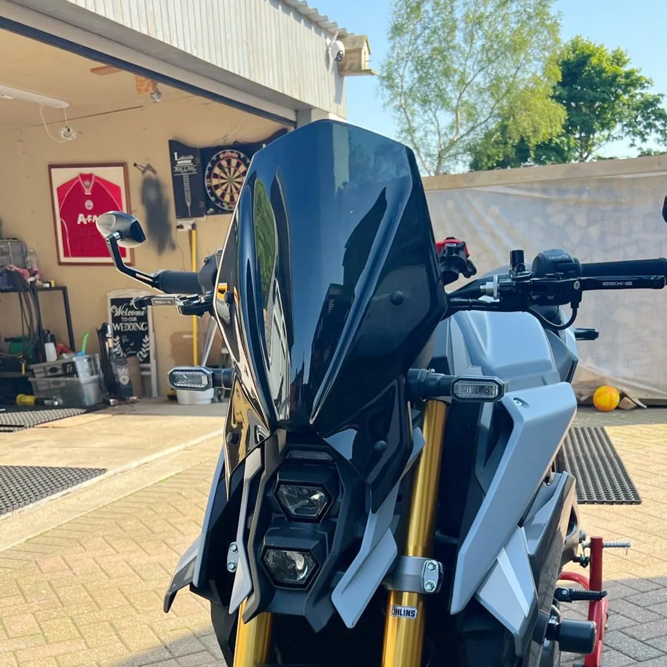 Motorcycle Windshield Deflector with Mounting Bracket Windscreen Fit for GSX-S1000 S950 GSXS1000 GSXS950 2021 2022 2023 2024 2025 Double Bubble Wind Shield Screen Visor, Smoke