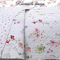 Vista 6 de Cozy Line Home Fashions Azalea - Juego de ropa de cama reversible de microfibra con estampado floral de chintz de cachemira, colcha de verano, 3