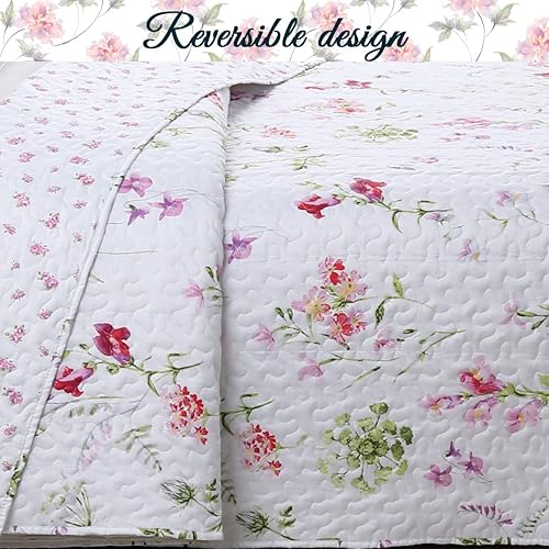 Miniatura 6 de Cozy Line Home Fashions Azalea - Juego de ropa de cama reversible de microfibra con estampado floral de chintz de cachemira, colcha de verano, 3